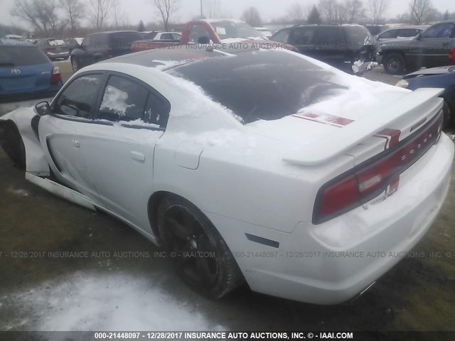 2C3CDXHG7EH183643 - 2014 DODGE CHARGER SXT WHITE photo 3