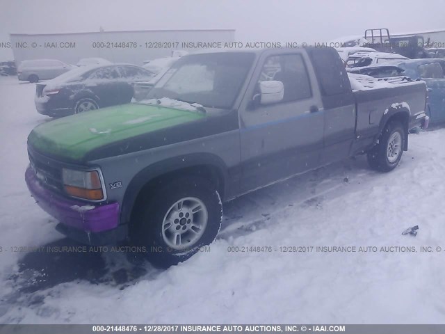 1B7GL23Y8NS545359 - 1992 DODGE DAKOTA GRAY photo 2