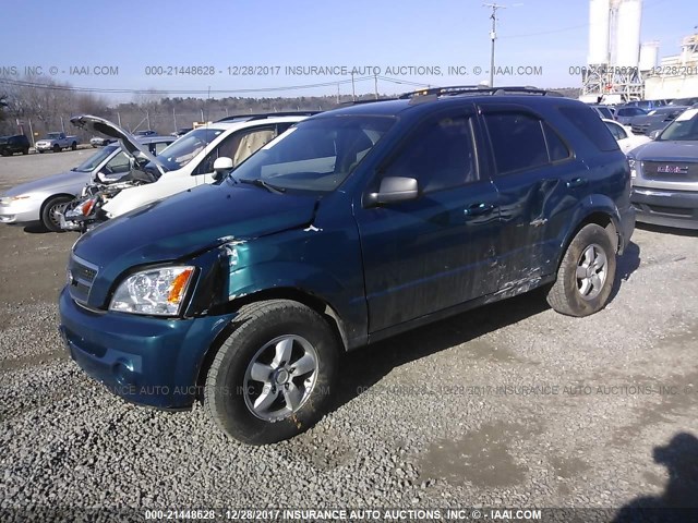 KNDJC733765537082 - 2006 KIA SORENTO EX/LX BLUE photo 2