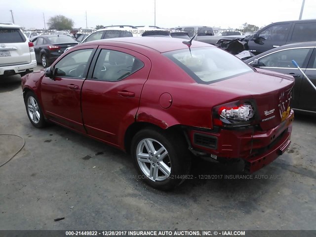 1C3CDZCB8CN153238 - 2012 DODGE AVENGER SXT RED photo 3