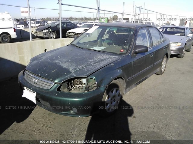 2HGEJ6616XH520569 - 1999 HONDA CIVIC SE GREEN photo 2