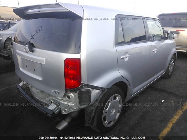 JTLKE50E581011038 - 2008 TOYOTA SCION XB SILVER photo 4