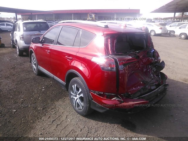 2T3ZFREV2GW256919 - 2016 TOYOTA RAV4 LE RED photo 3