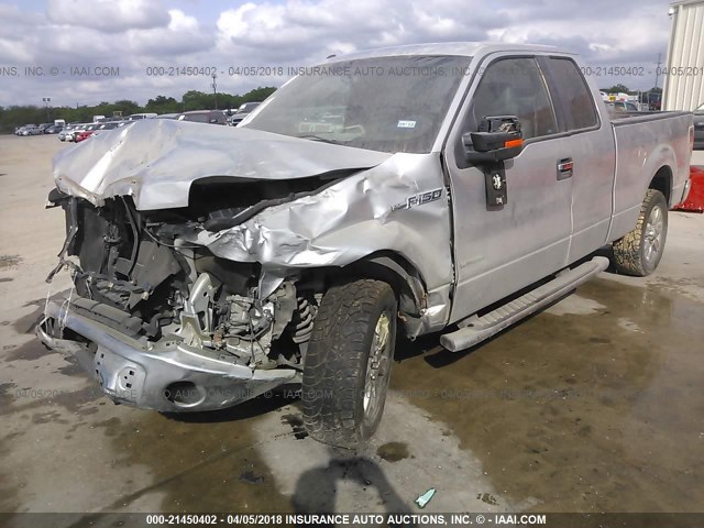1FTFX1CT0BFB15988 - 2011 FORD F150 SUPER CAB SILVER photo 2