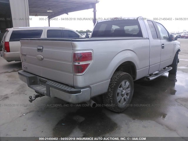 1FTFX1CT0BFB15988 - 2011 FORD F150 SUPER CAB SILVER photo 4