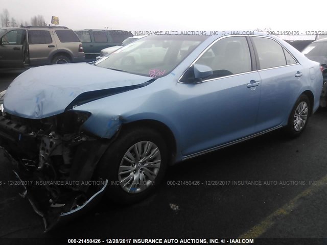 4T4BF1FK3CR204859 - 2012 TOYOTA CAMRY SE/LE/XLE BLUE photo 2