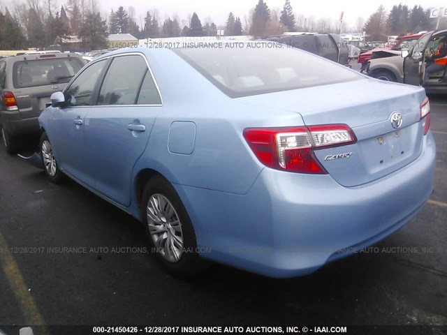 4T4BF1FK3CR204859 - 2012 TOYOTA CAMRY SE/LE/XLE BLUE photo 3