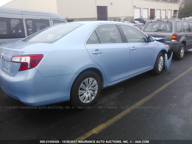 4T4BF1FK3CR204859 - 2012 TOYOTA CAMRY SE/LE/XLE BLUE photo 4