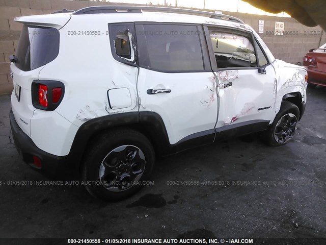 ZACCJBAB6HPG05605 - 2017 JEEP RENEGADE SPORT Սպիտակ լուսանկար 4