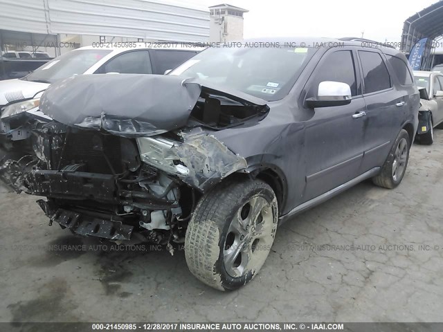 1C4RDHAG8EC596499 - 2014 DODGE DURANGO SXT GRAY photo 2