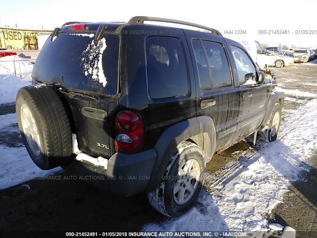 1J4GL48K94W301057 - 2004 JEEP LIBERTY SPORT BLACK photo 4