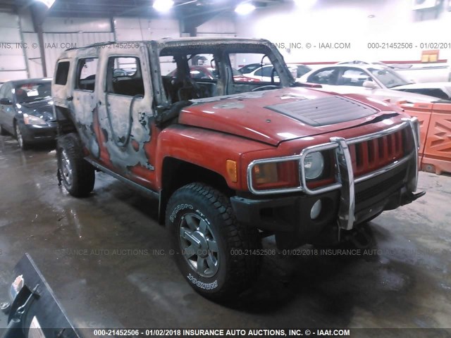 5GTDN13E778204931 - 2007 HUMMER H3 RED photo 1