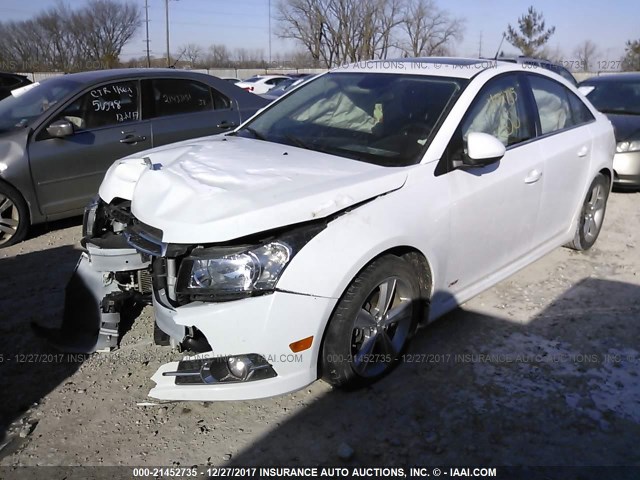 1G1PE5SB0E7280845 - 2014 CHEVROLET CRUZE LT WHITE photo 2