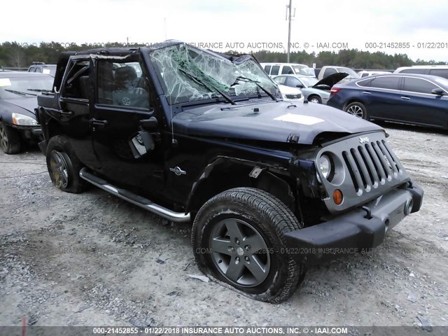 1C4BJWDG5DL591074 - 2013 JEEP WRANGLER UNLIMITE SPORT BLUE photo 1