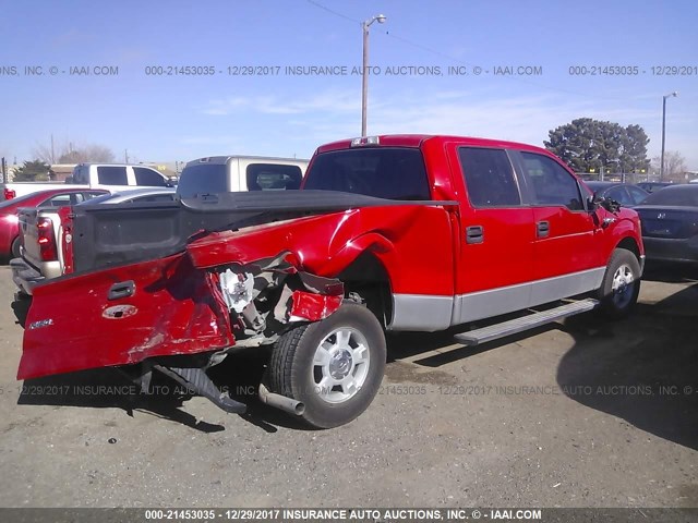 1FTEW1C81AKA77218 - 2010 FORD F150 SUPERCREW RED photo 4