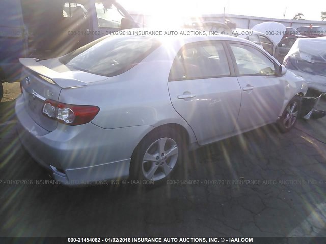 2T1BU4EE6CC900453 - 2012 TOYOTA COROLLA S/LE SILVER photo 4