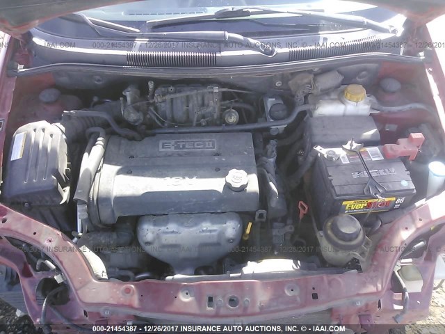 KL1TD52675B388945 - 2005 CHEVROLET AVEO LS RED photo 10
