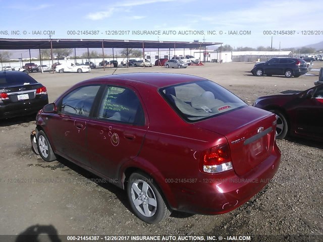 KL1TD52675B388945 - 2005 CHEVROLET AVEO LS RED photo 3