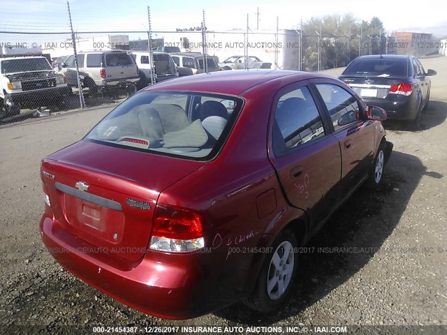 KL1TD52675B388945 - 2005 CHEVROLET AVEO LS RED photo 4