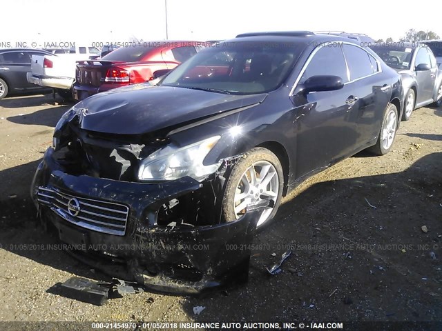 1N4AA5AP7AC825792 - 2010 NISSAN MAXIMA S/SV BLACK photo 2