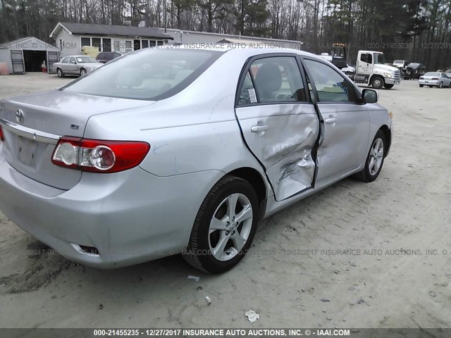 2T1BU4EE5BC585496 - 2011 TOYOTA COROLLA S/LE SILVER photo 4