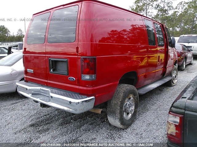 1FTSE34S59DA16594 - 2009 FORD ECONOLINE E350 SUPER DUTY VAN RED photo 4