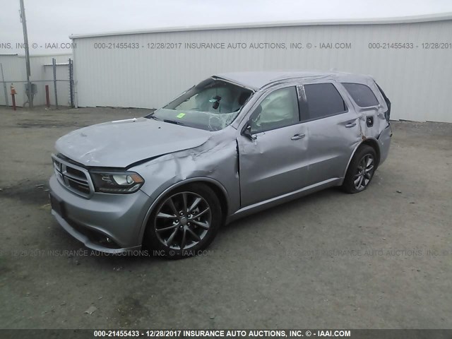 1C4RDJDG8HC697775 - 2017 DODGE DURANGO GT SILVER photo 2