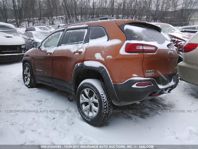1C4PJMBB2FW557872 - 2015 JEEP CHEROKEE TRAILHAWK 橙色 照片 3