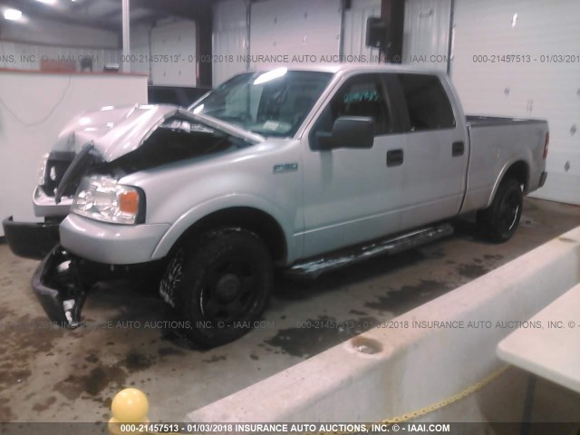 1FTPW14597FB30262 - 2007 FORD F150 SUPERCREW SILVER photo 2