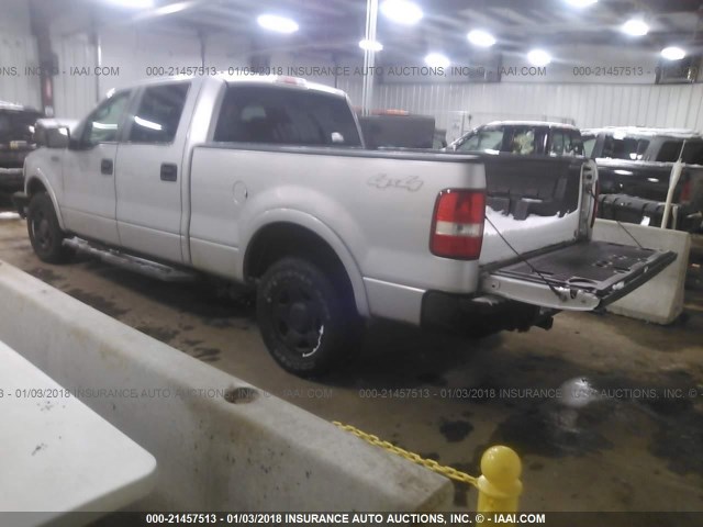 1FTPW14597FB30262 - 2007 FORD F150 SUPERCREW SILVER photo 3