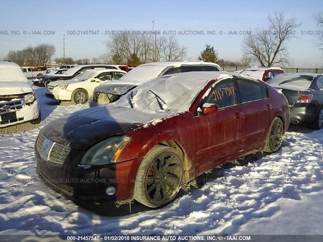 1N4BA41E35C831558 - 2005 NISSAN MAXIMA SE/SL RED photo 2