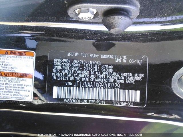 JF1ZNAA1XG9709729 - 2016 TOYOTA SCION FR-S BLACK photo 9