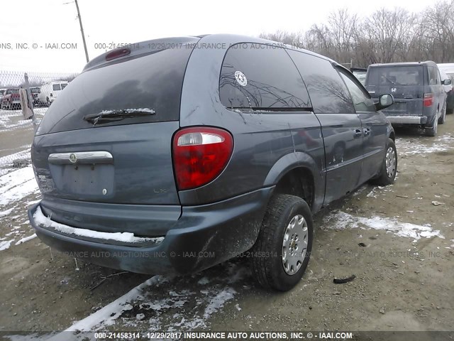 2C4GP44362R731756 - 2002 CHRYSLER TOWN & COUNTRY LX BLUE photo 4