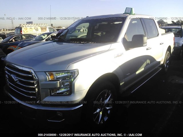 1FTEW1CG7GKD39405 - 2016 FORD F150 SUPERCREW SILVER photo 2