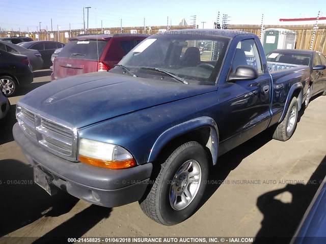 1D7FL16K84S524223 - 2004 DODGE DAKOTA SXT BLUE photo 2