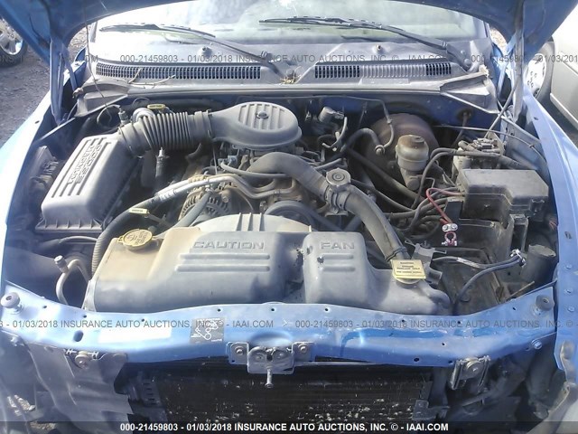 1B7GL22X2YS736885 - 2000 DODGE DAKOTA BLUE photo 10