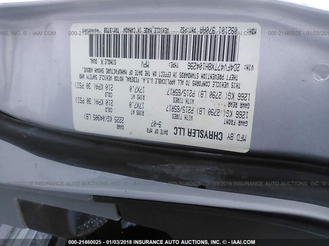 2D4FV47TX8H104296 - 2008 DODGE MAGNUM SILVER photo 9