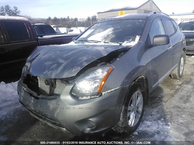 JN8AS5MV7FW769171 - 2015 NISSAN ROGUE SELECT S GRAY photo 2