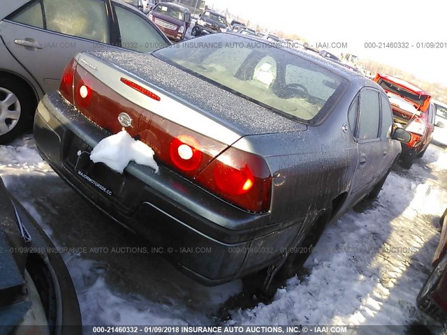 2G1WF52E749193752 - 2004 CHEVROLET IMPALA GRAY photo 4