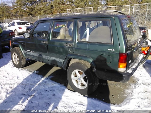 1J4FF68S6XL535967 - 1999 JEEP CHEROKEE SPORT/CLASSIC მწვანე ფოტო 3