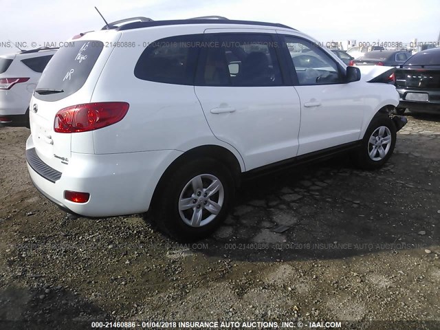 5NMSG73DX9H258423 - 2009 HYUNDAI SANTA FE GLS WHITE photo 4