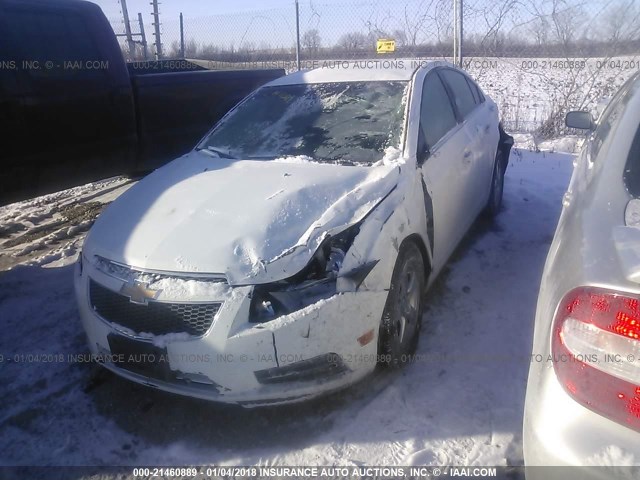 1G1PC5SB0E7381020 - 2014 CHEVROLET CRUZE LT WHITE photo 2