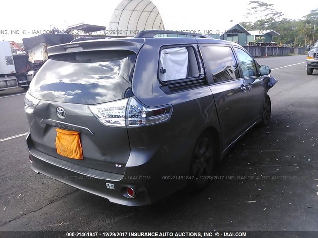 5TDXK3DC8GS716635 - 2016 TOYOTA SIENNA SE GRAY photo 4