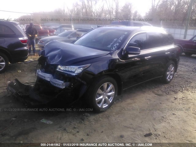 5FRYD3H94GB005837 - 2016 ACURA MDX ADVANCE BLACK photo 2