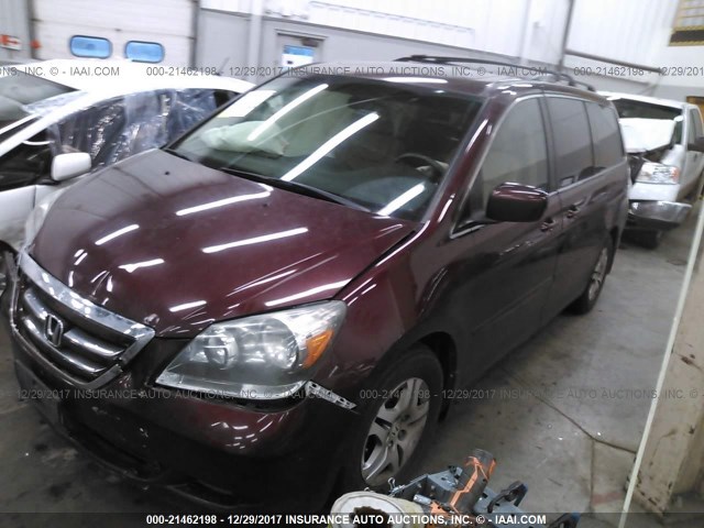5FNRL38607B452549 - 2007 HONDA ODYSSEY EXL ბურგუნდია ფოტო 2