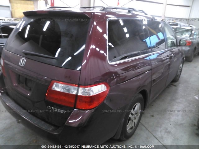 5FNRL38607B452549 - 2007 HONDA ODYSSEY EXL ბურგუნდია ფოტო 4