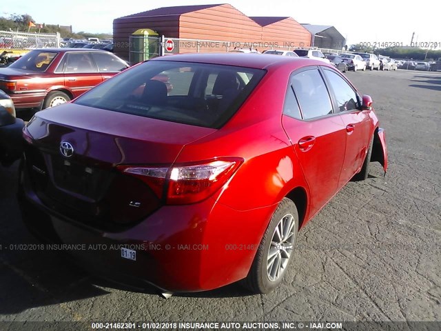 5YFBURHE9HP572252 - 2017 TOYOTA COROLLA L/LE/XLE/SE/XSE RED photo 4