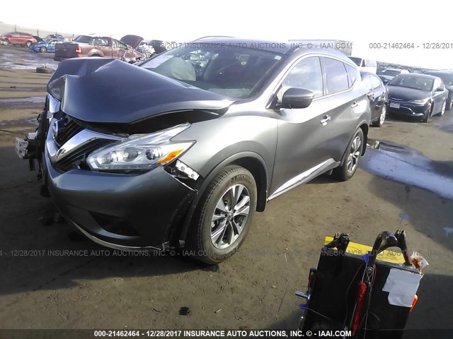 5N1AZ2MH7HN118434 - 2017 NISSAN MURANO S/SL/SV/PLATINUM GRAY photo 2