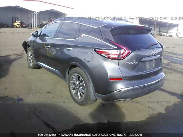 5N1AZ2MH7HN118434 - 2017 NISSAN MURANO S/SL/SV/PLATINUM GRAY photo 3