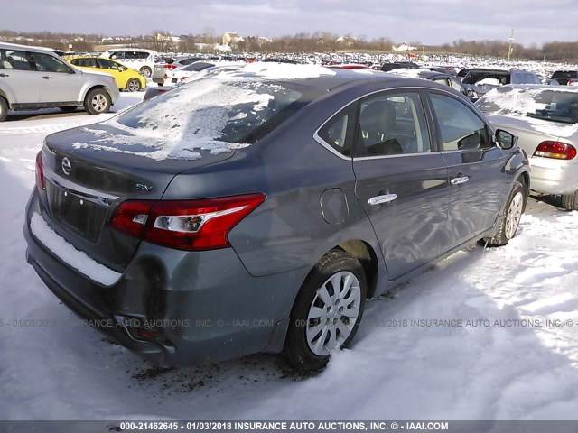 3N1AB7AP9HY273168 - 2017 NISSAN SENTRA S/SV/SR/SL GRAY photo 4